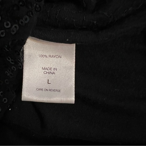 NY&C New York & Company woman’s short sleeves, black with sequins, size L - Picture 5 of 6